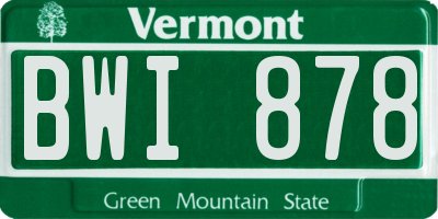 VT license plate BWI878
