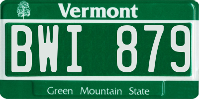 VT license plate BWI879