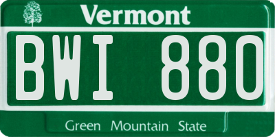 VT license plate BWI880