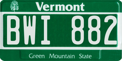VT license plate BWI882