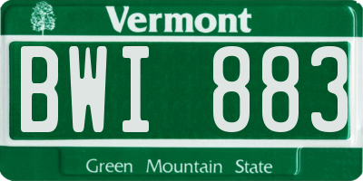 VT license plate BWI883
