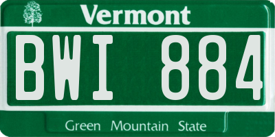VT license plate BWI884