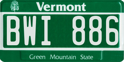 VT license plate BWI886