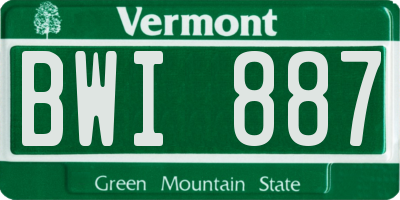 VT license plate BWI887