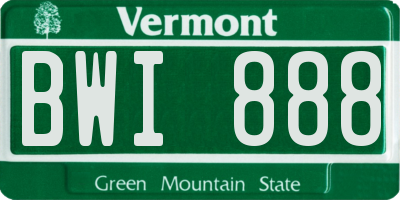 VT license plate BWI888