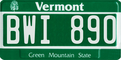 VT license plate BWI890