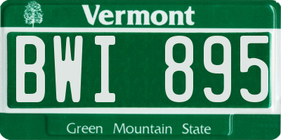 VT license plate BWI895