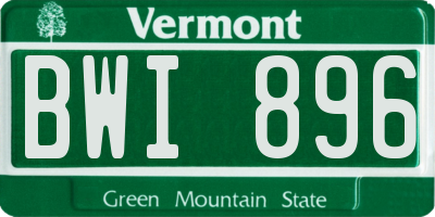 VT license plate BWI896