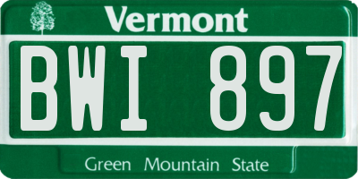 VT license plate BWI897