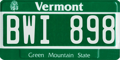 VT license plate BWI898