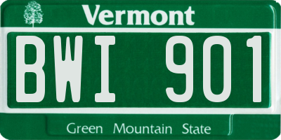 VT license plate BWI901