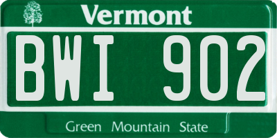 VT license plate BWI902