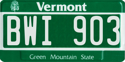 VT license plate BWI903