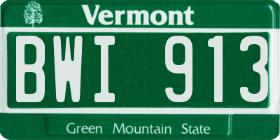 VT license plate BWI913