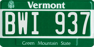 VT license plate BWI937