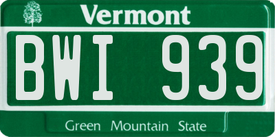 VT license plate BWI939