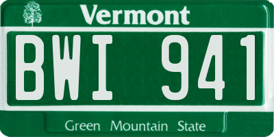 VT license plate BWI941