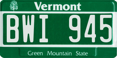 VT license plate BWI945