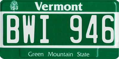 VT license plate BWI946