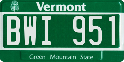 VT license plate BWI951