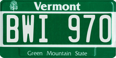 VT license plate BWI970