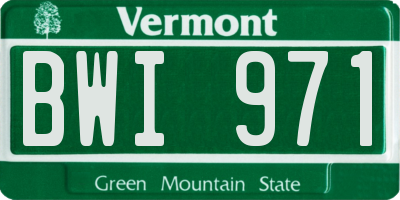 VT license plate BWI971