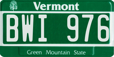 VT license plate BWI976