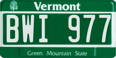 VT license plate BWI977
