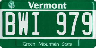 VT license plate BWI979