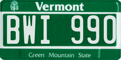VT license plate BWI990