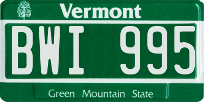 VT license plate BWI995
