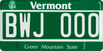 VT license plate BWJ000