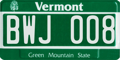 VT license plate BWJ008