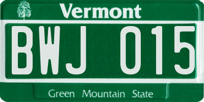 VT license plate BWJ015