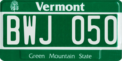 VT license plate BWJ050