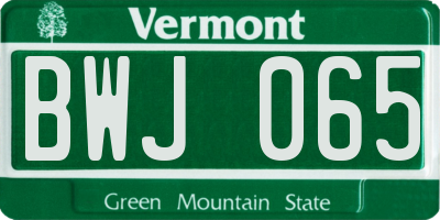 VT license plate BWJ065