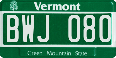 VT license plate BWJ080