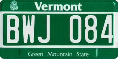 VT license plate BWJ084