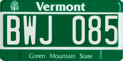 VT license plate BWJ085