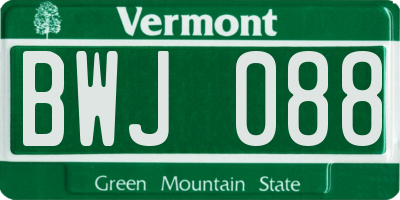 VT license plate BWJ088