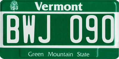 VT license plate BWJ090