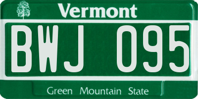 VT license plate BWJ095