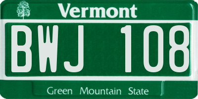 VT license plate BWJ108