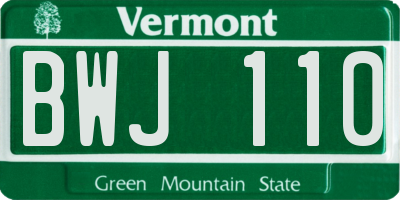 VT license plate BWJ110
