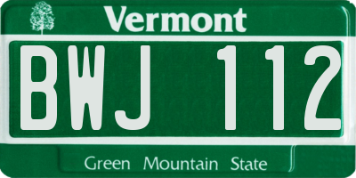 VT license plate BWJ112