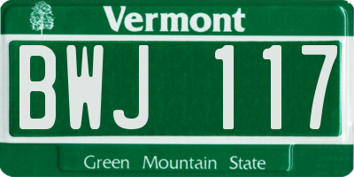 VT license plate BWJ117