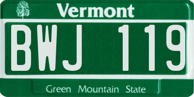 VT license plate BWJ119