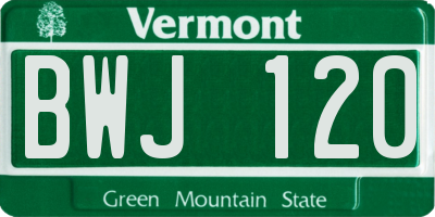 VT license plate BWJ120