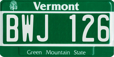 VT license plate BWJ126