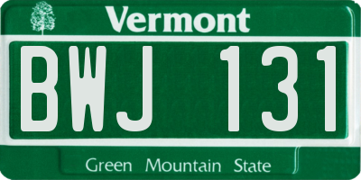 VT license plate BWJ131